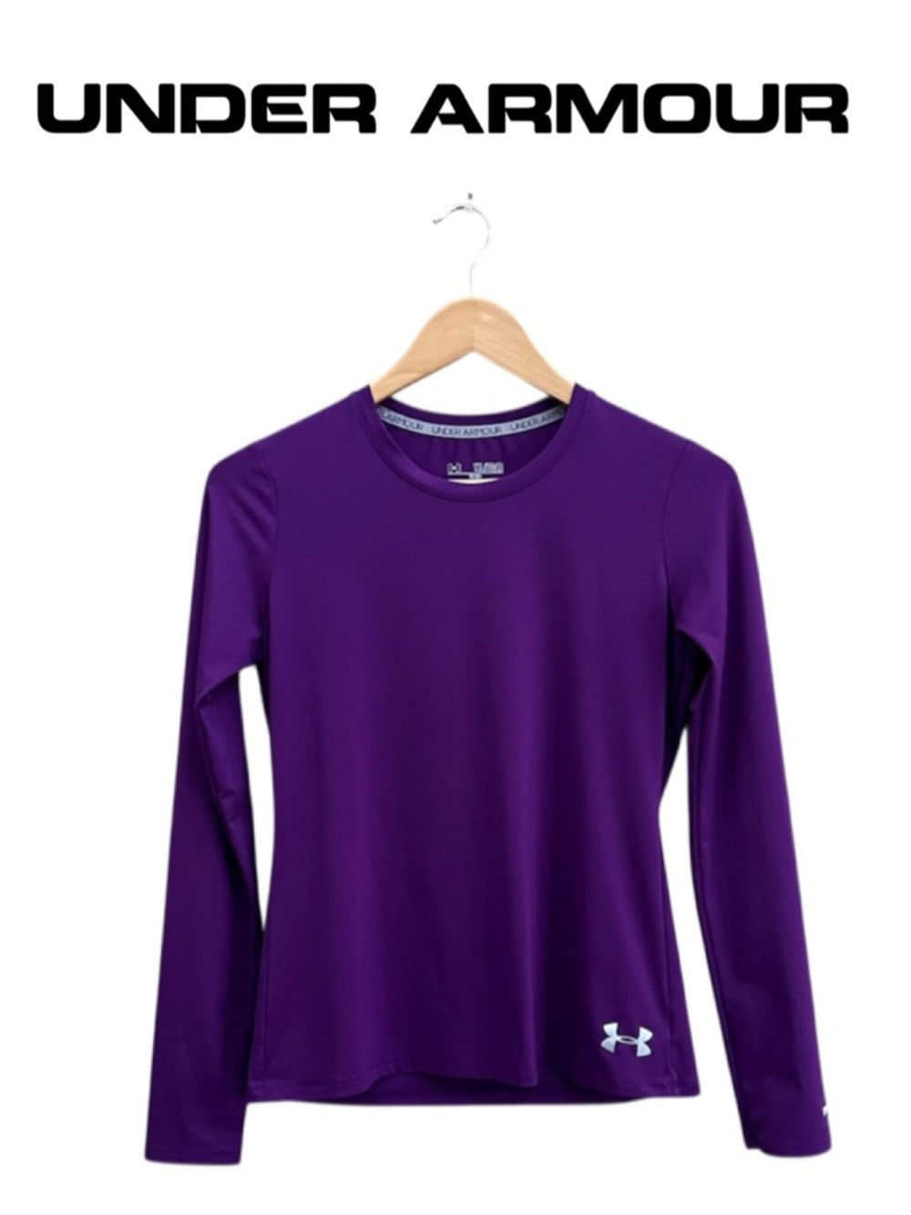 UNDER ARMOUR Purple HeatGear Fitted Long Sleeve Top UPF 30+ Performance Youth XL